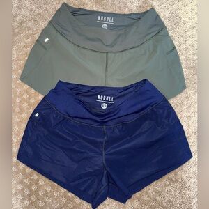 NOBULL Women's Pace Shorts - SET OF TWO - Olive & Navy - Size XS